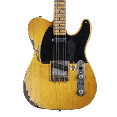 Fender Custom Shop Masterbuilt Dale Wilson 1952 Telecaster Heavy Relic Akçaağaç Klavye Smoked Butterscotch Blonde Elektro Gitar
